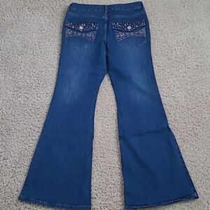 BDG Urban Outfitters 30 Denim Blue Jeans Wide Leg Flare Embellished Y2K
